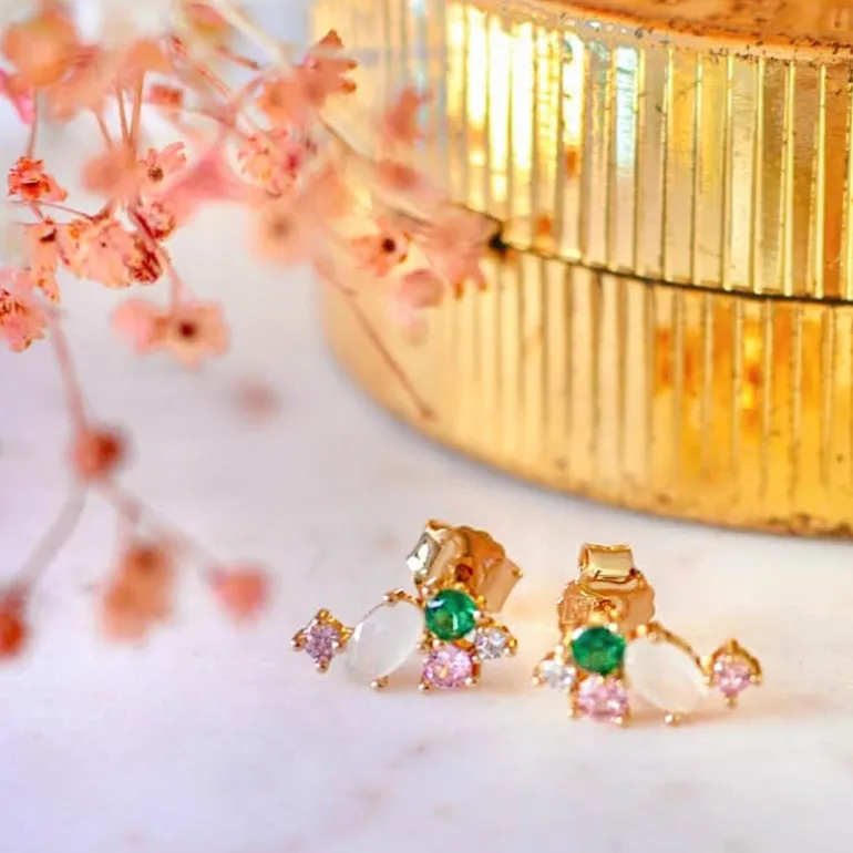 Perrine et Antoinette Boucles D'oreilles Empierrées | Clous D'oreilles^CLOUS ROSALIA